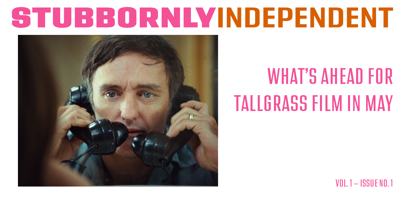 Image of Dennis Hopper holding a phone and words Stubbornly Independent