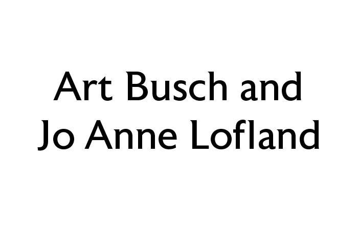 Text says Art Busch and Jo Anne Lofland
